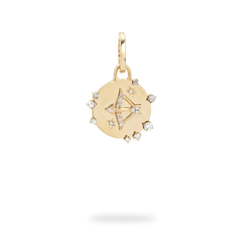 Zodiac Diamond Sagittarius Hinged Charm