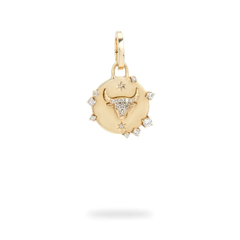 Zodiac Diamond  Taurus Hinged Charm