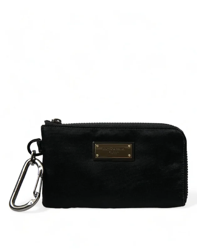 Dolce & Gabbana  Nylon Logo Plaque Keyring Pouch Clutch Women's Bag Huge Handbag Markdowns – Update Your Collection Now