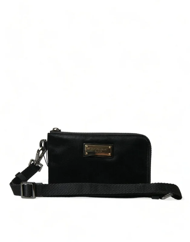 Dolce & Gabbana  Nylon Logo Plaque Keyring Pouch Clutch Women's Bag Flash Sale On Elegant Bags – Limited Stock Available