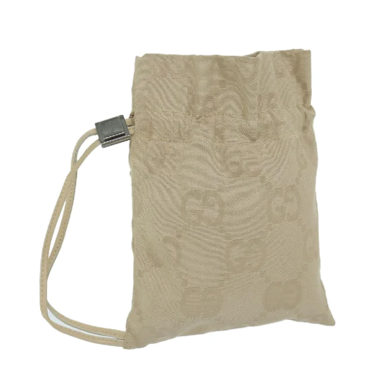 Gucci Drawstring  Canvas Clutch Bag (Pre-Owned) Designer Bags At Lower Prices