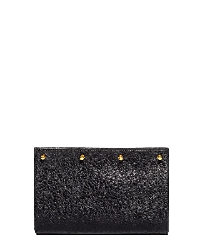 Lizzie Italian Black Alpina Leather Interchangeable & Convertible Clutch Luxury Meets Affordability – Shop Stunning Bags Now