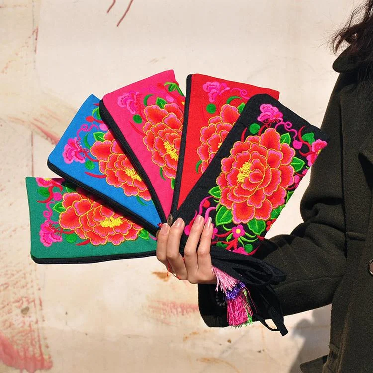 Nice embroidery small handbag!Top-quality  Women hand wallet fashion Lady embroidery embroidered handbag national party holder Chic Handbags At Special Promotional Prices