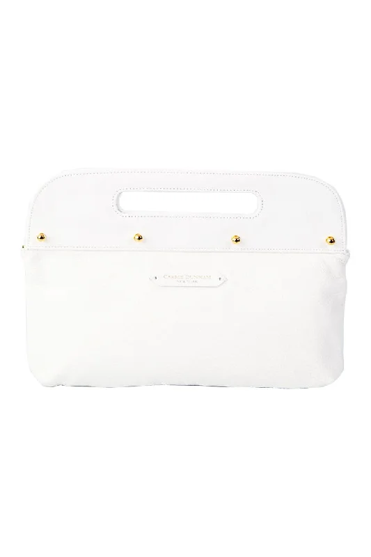 White Dunham Clutch Trendy Totes, Shop & Save