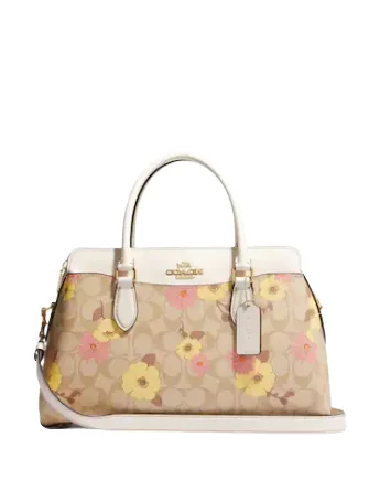 Coach Darcie Carryall In Signature Canvas With Floral Cluster Print Seasonal Sale On Trendy Handbags