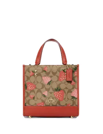 Coach Dempsey Tote 22 In Signature Canvas With Wild Strawberry Print Timeless Handbags Now At Special Discounts