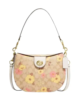 Coach Ella Hobo In Signature Canvas With Floral Cluster Print Must-Have Bags With Big Savings