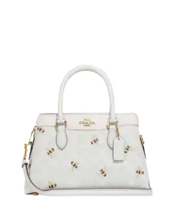 Coach Mini Darcie Carryall In Signature Canvas With Bee Print Elegant Totes At Limited-Time Prices