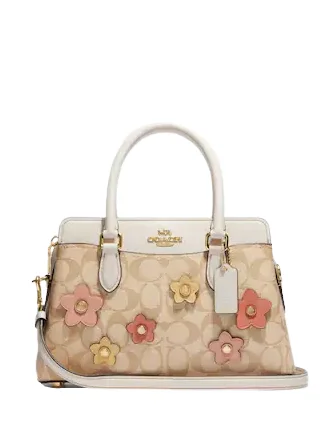 Coach Mini Darcie Carryall In Signature Canvas With Floral Applique Chic Handbags At Special Promotional Prices