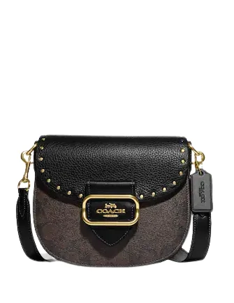 Coach Morgan Saddle Bag In Colorblock Signature Canvas With Rivets The Perfect Bag Sale Is Here