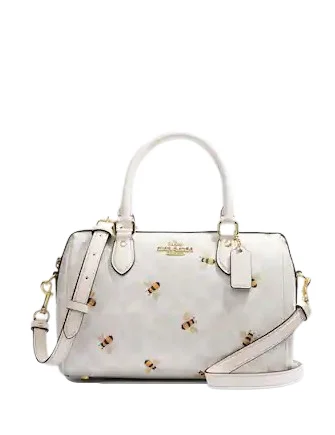 Coach Rowan Satchel In Signature Canvas With Bee Print High-Fashion Handbags At Reduced Costs
