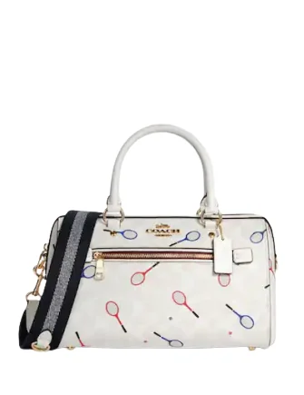 Coach Rowan Satchel In Signature Canvas With Racquet Print Premium Handbags At Exclusive Prices