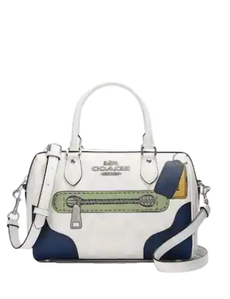 Coach Rowan Satchel In Signature Canvas With Trompe L'oeil Print Limited-Stock Handbag Sale For A Stylish Look
