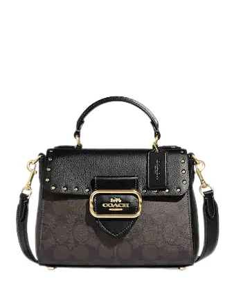 Coach Top Handle Satchel In Colorblock Signature Canvas With Rivets Unmissable Deals On Trendy Handbags