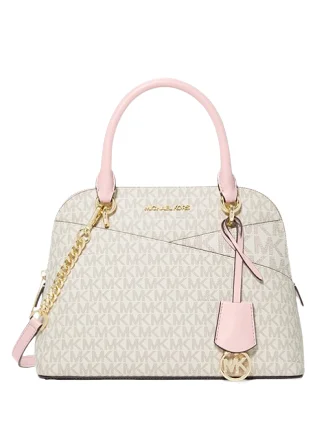 Michael Michael Kors Jet Set Medium Logo Dome Satchel Fashionable Bags At Must-Have Prices