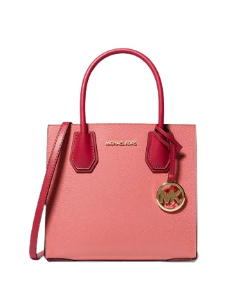 Michael Michael Kors Mercer Medium Two Tone Pebbled Leather Crossbody Bag Modern Handbags With Stylish Discounts