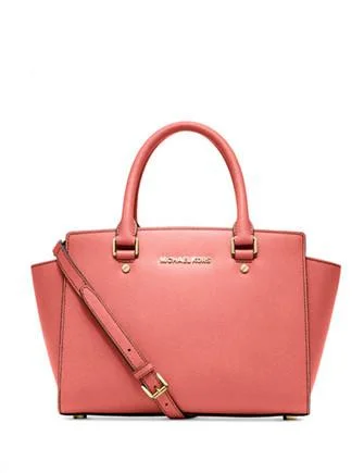 Michael Michael Kors Medium Selma Saffiano Zip Satchel Elegant Purses, Shop & Save