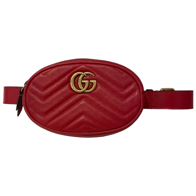 GUCCI/Cross Body Bag/OS/Leather/RED/Marmont Belt Bag Elegant Purses, Shop & Save