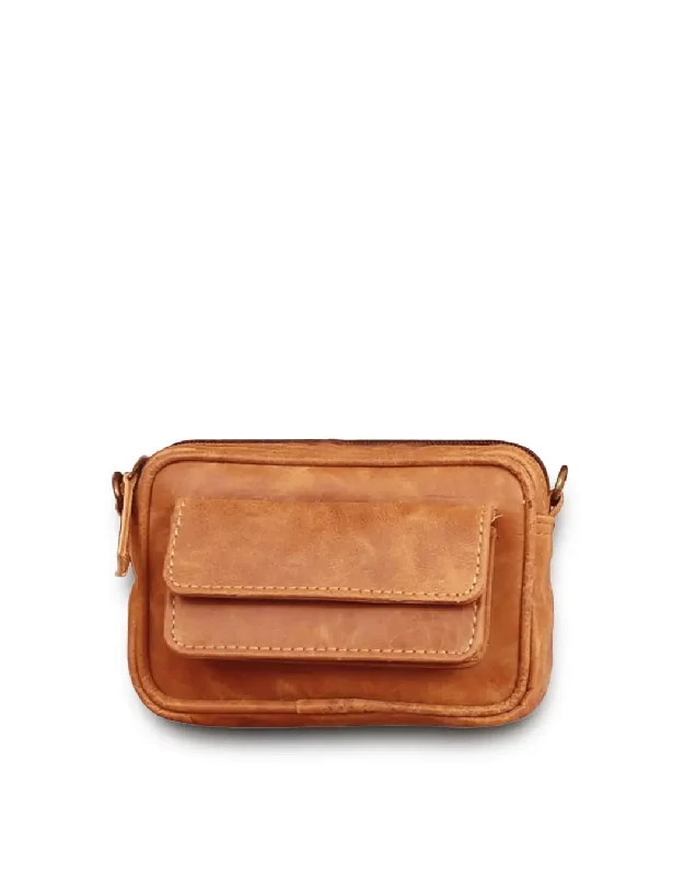 Brown Front Pocket Leather Bumbag/ Waist Bag Trendy And Timeless Handbags Now On Sale