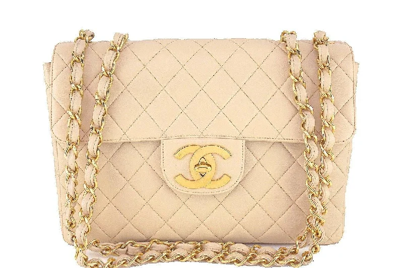 Chanel Beige Vintage Jumbo 2.55 Classic Flap Bag Designer Bags At Lower Prices