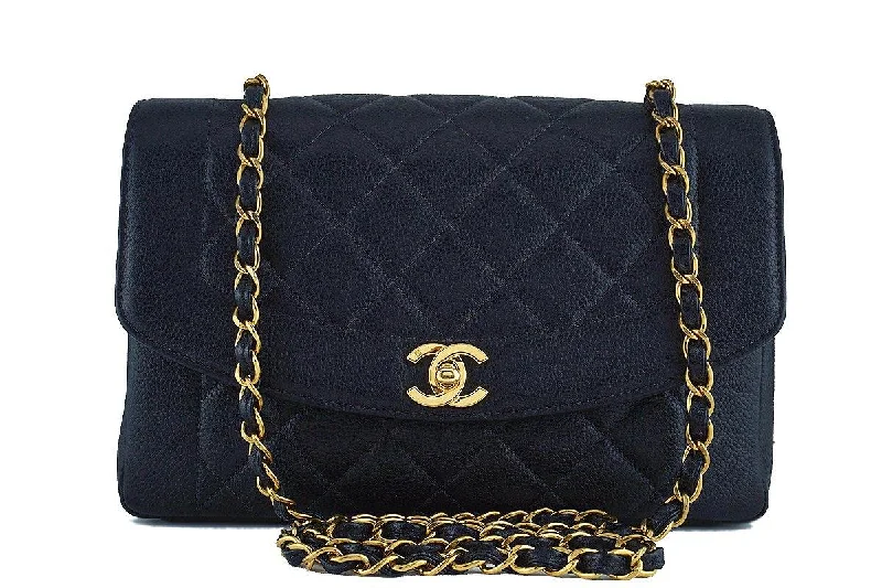 Chanel Black Caviar Vintage Quilted Classic Pocket "Diana" Flap Bag Fashion Bags, Huge Savings