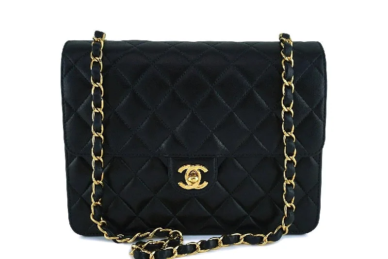 Chanel Black Lambskin Classic Vintage Timeless Flap Bag GHW Premium Handbags At Budget-Friendly Prices