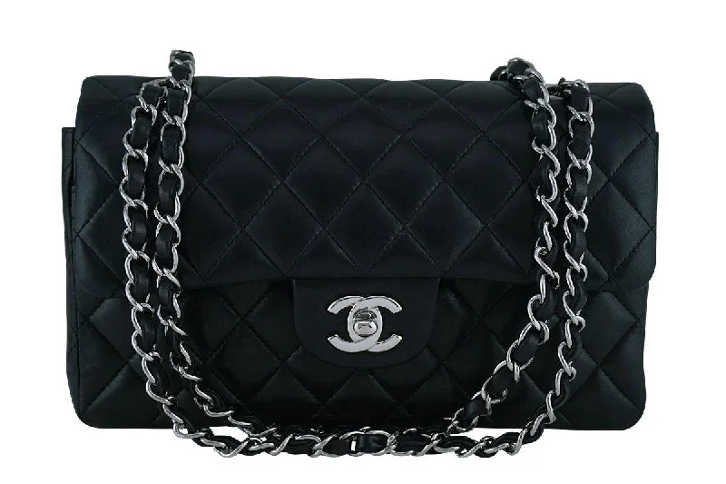 Chanel Black Lambskin Small Classic 2.55 Double Flap Bag SHW Fashion Bags, Limited Offer