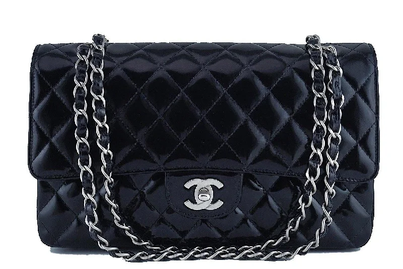 Chanel Black Patent Medium Classic 2.55 Double Flap Bag Timeless Bags, Flash Sale