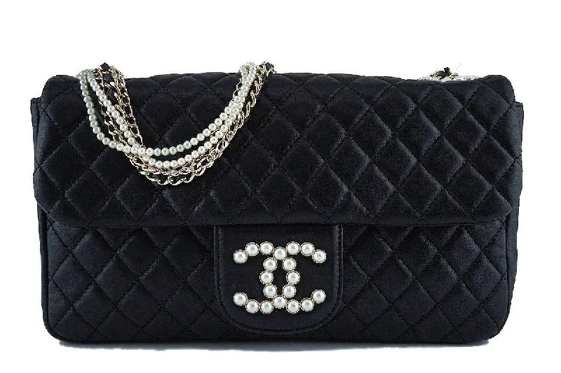 Chanel Black Rare Westminster Pearl Classic Quilted Flap Bag The Handbag Sale You've Been Waiting For