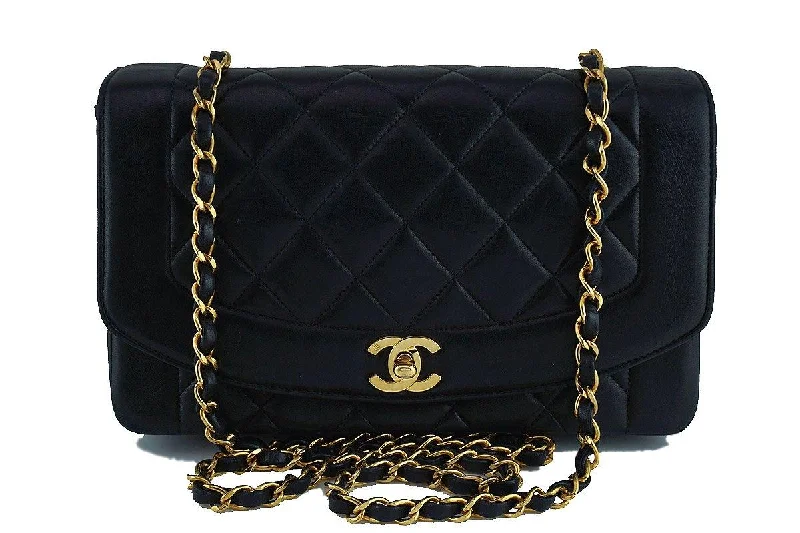 Chanel Black Vintage Quilted Classic "Diana" Shoulder Flap Bag Best-Selling Bags Now At Exclusive Promotional Prices