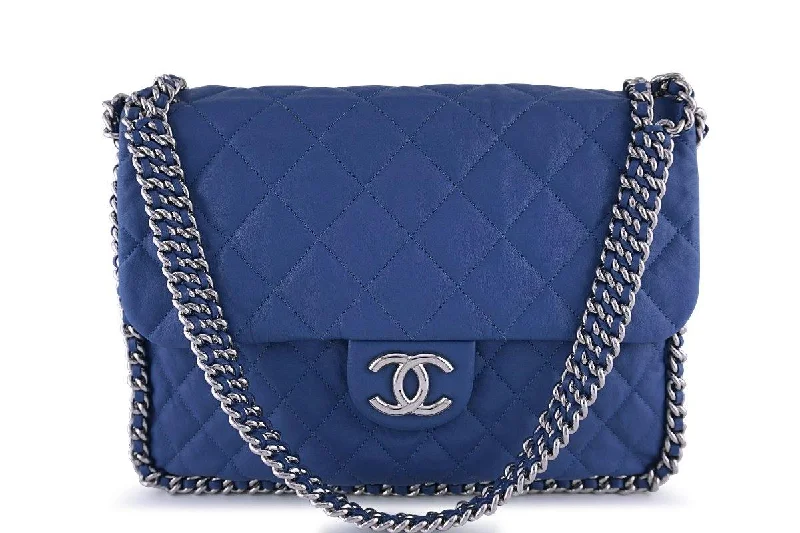 Chanel Blue Chain Around Maxi Luxe Flap Bag Flash Sale On Elegant Bags – Limited Stock Available