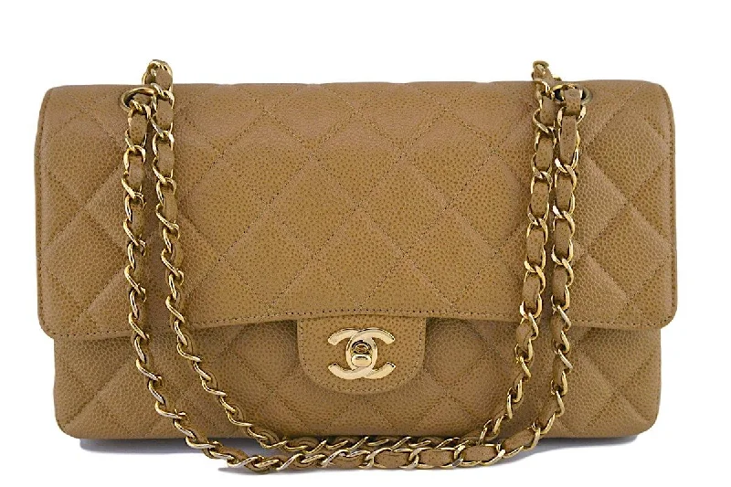 Chanel Camel Beige Caviar Medium Classic 2.55 Double Flap Bag GHW Chic Bags, Shop Now & Save