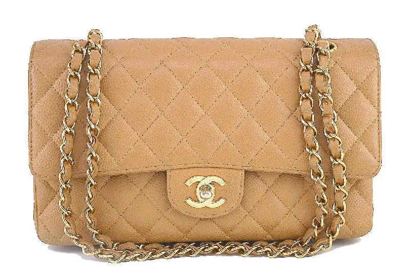 Chanel Camel Beige Caviar Medium Classic 2.55 Double Flap Bag GHW Fashion-Forward Bags, Now On Sale