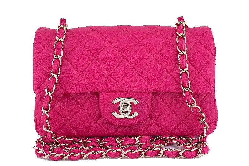Chanel Fuchsia Pink Classic Quilted Rectangular Mini 2.55 Flap Bag, GHW Trendy Backpacks, Huge Markdowns