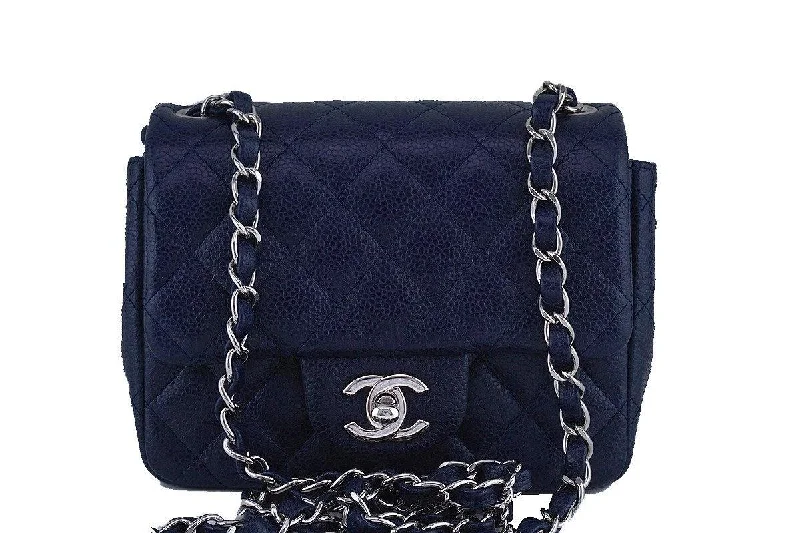 Chanel Navy Blue Caviar Classic Quilted Square Mini 2.55 Flap Bag The Perfect Bag Sale Is Here