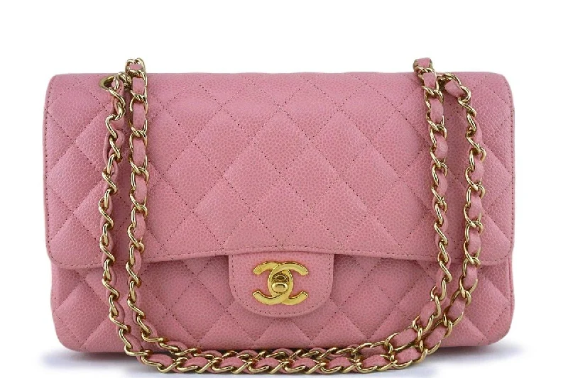 Chanel Pink Caviar Medium Classic 2.55 Double Flap Bag 18k GHW Designer Bags At Exclusive Clearance Prices