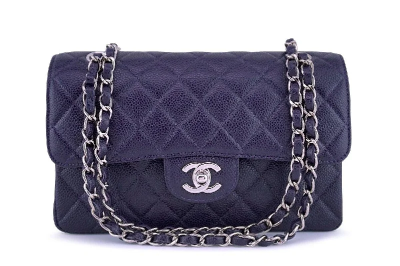 Chanel Raisin Purple Caviar Small Classic 2.55 Double Flap Bag SHW Elevate Your Style With Our Handbag Sale
