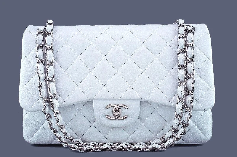 Chanel White Caviar Jumbo 2.55 Classic Double Flap Bag SHW Stylish Totes, Special Discounts