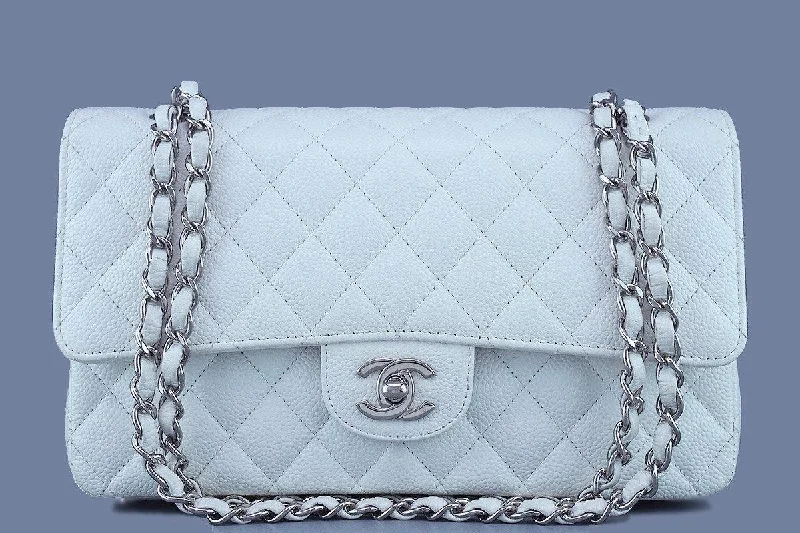 Chanel White Caviar Medium Classic 2.55 Double Flap Bag SHW Affordable Elegance, Grab Yours Now