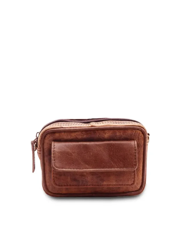 Dark Brown Front Pocket Leather Bumbag/Waist Bag Premium Handbags At Unbeatable Markdowns