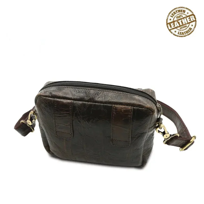 Dark Brown Leather Multipurpose Bumbag / Waist Bag Fashion-Forward Bags At Limited-Time Offers