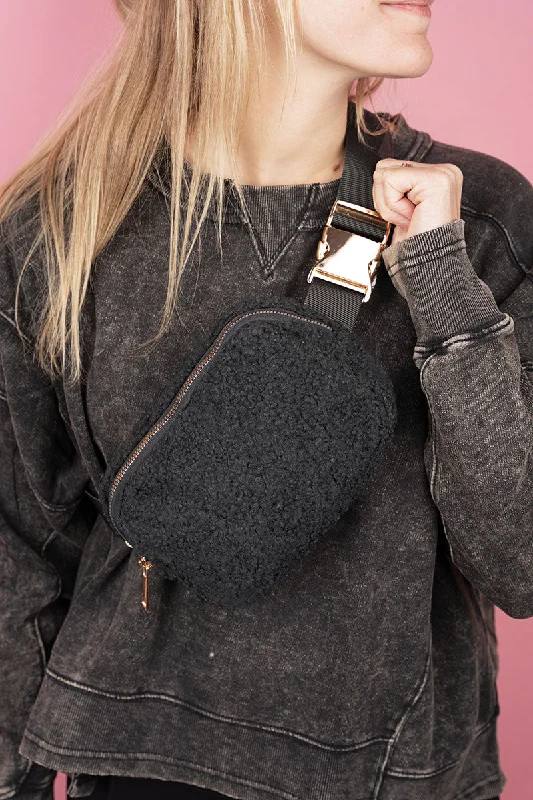 Dark Gray Teddy Bear Belt Bag Trendy Totes, Shop & Save