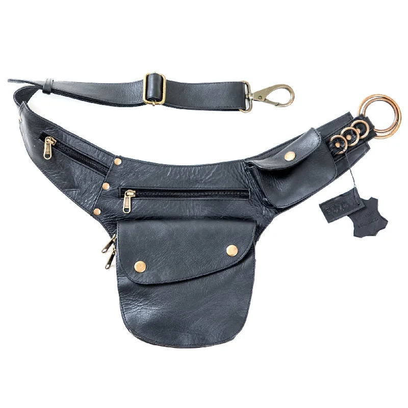 Leather Hip Bag - Black Designer Bags At Lower Prices