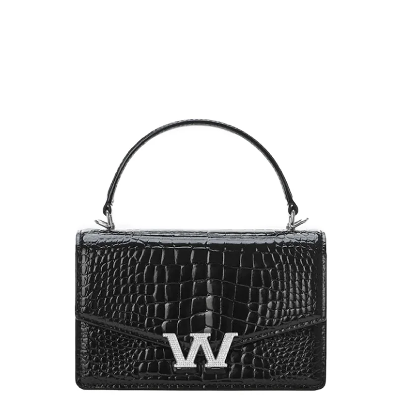 Legacy Mini Satchel/Belt, Black Croc Stylish Totes, Special Discounts