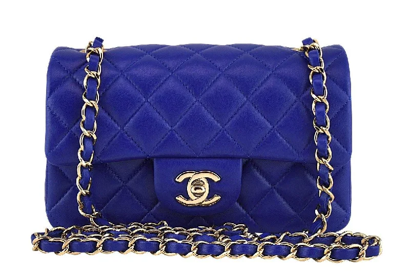New 17B Chanel Blue Electric Classic Quilted Mini 2.55 Flap Bag GHW Statement Bags, Shop Today