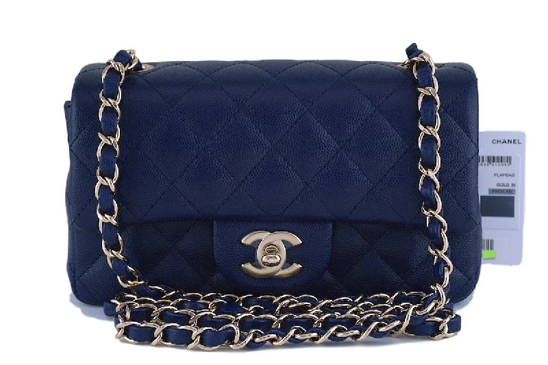 NWT 17B Chanel Navy Blue Classic Quilted Mini 2.55 Flap Bag GHW Classic Bags, Exclusive Deals