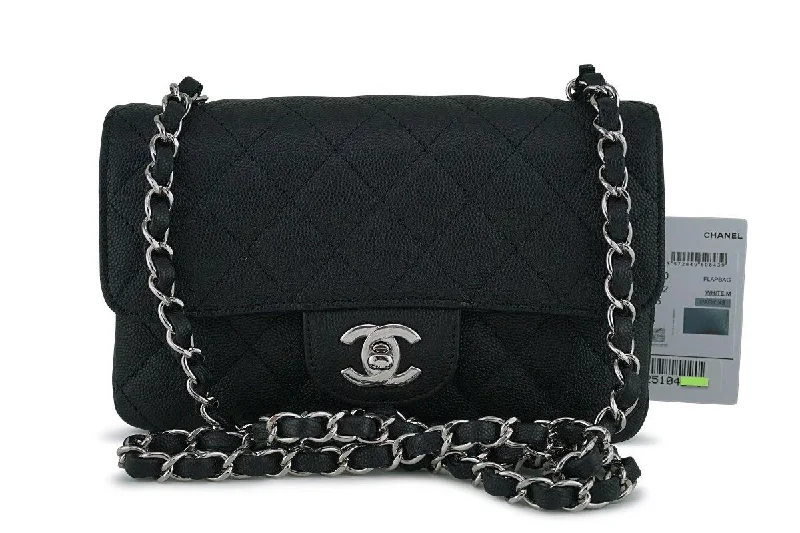 NWT 18C Chanel Black Classic Quilted Rectangular Mini 2.55 Flap Bag SHW Your Perfect Bag At The Perfect Price