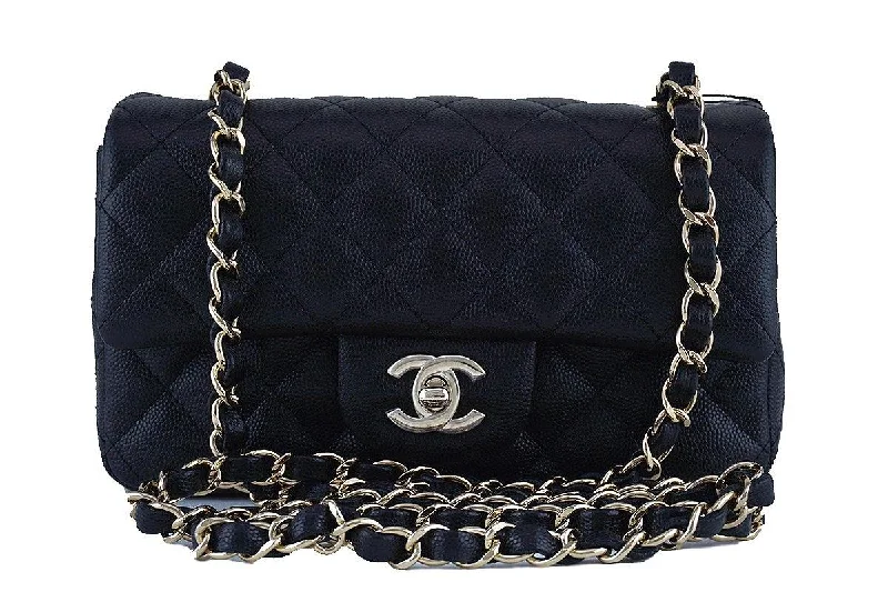 NWT Chanel Black Caviar Classic Quilted Rectangular Mini 2.55 Flap Bag GHW Elegant Bags, Limited Stock Available