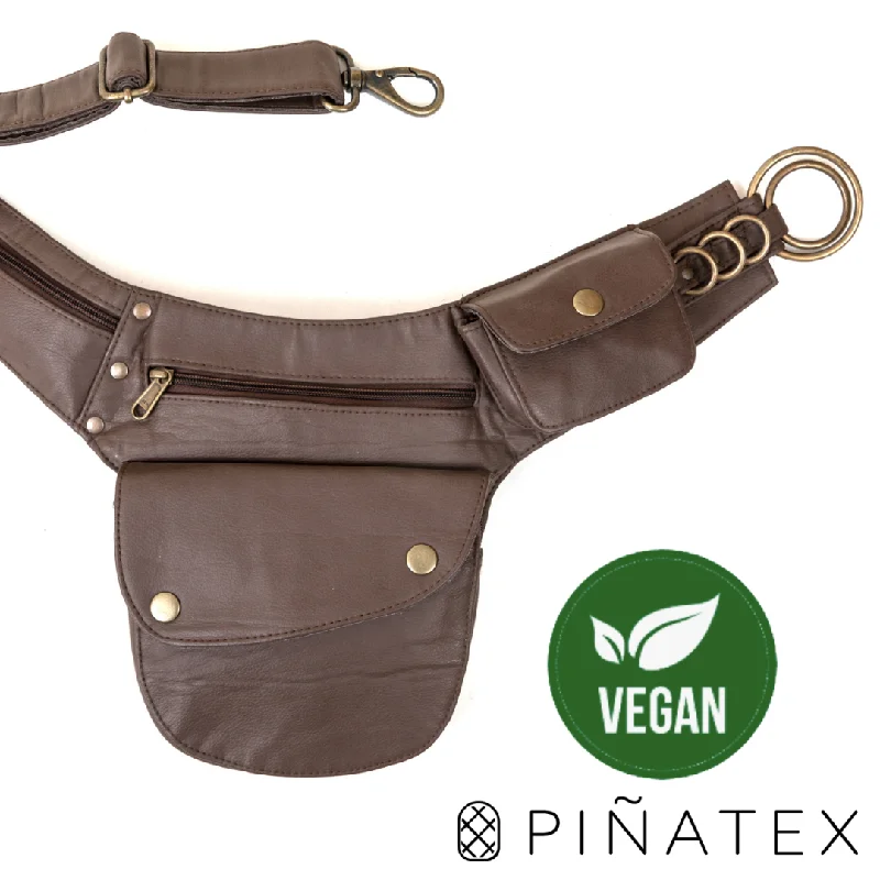 Piñatex Vegan Leather Hip Bag - Chestnut Brown Affordable Luxury With Top-Quality Handbags