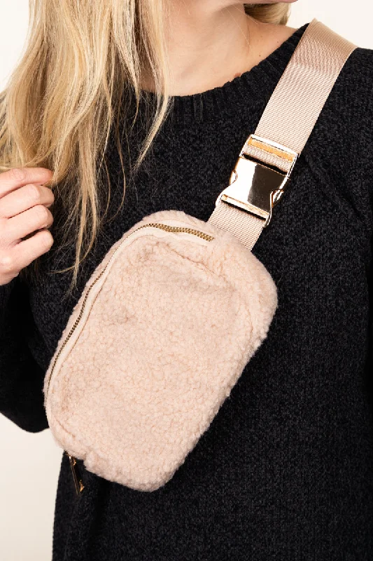 Tan Teddy Bear Belt Bag Premium Bags, Special Prices